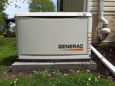 Picture of a new backup generator being installed by TAC Mechanical in North Wales, PA